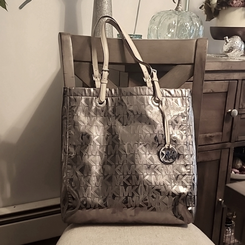 Michael Kors pewter tote